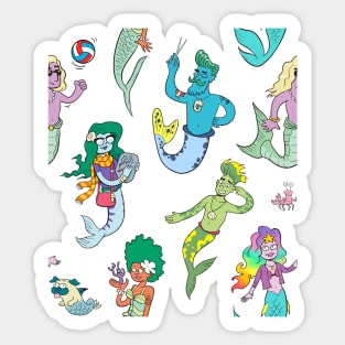 Mer-Friends Pattern Sticker